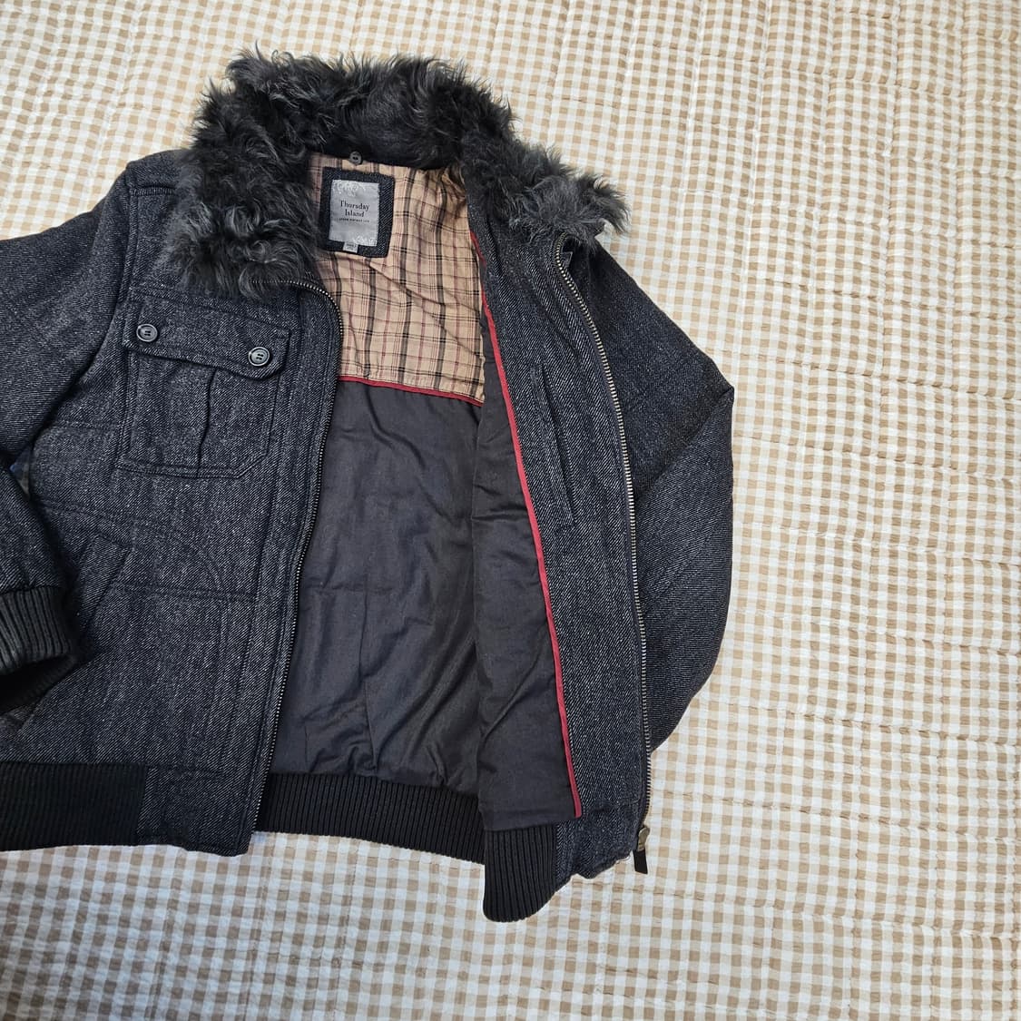 써스데이아일랜드 울 집업점퍼 남자100 상품이미지5