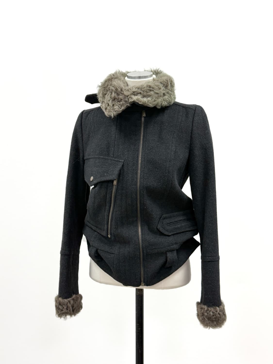 마쥬 시어링 울 바이커 자켓 상품이미지5