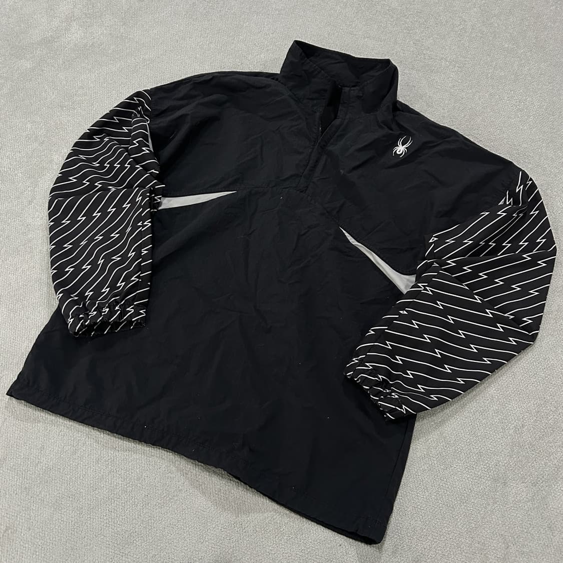 스파이더 블랙 번개 패턴 바람막이 L 상품이미지1