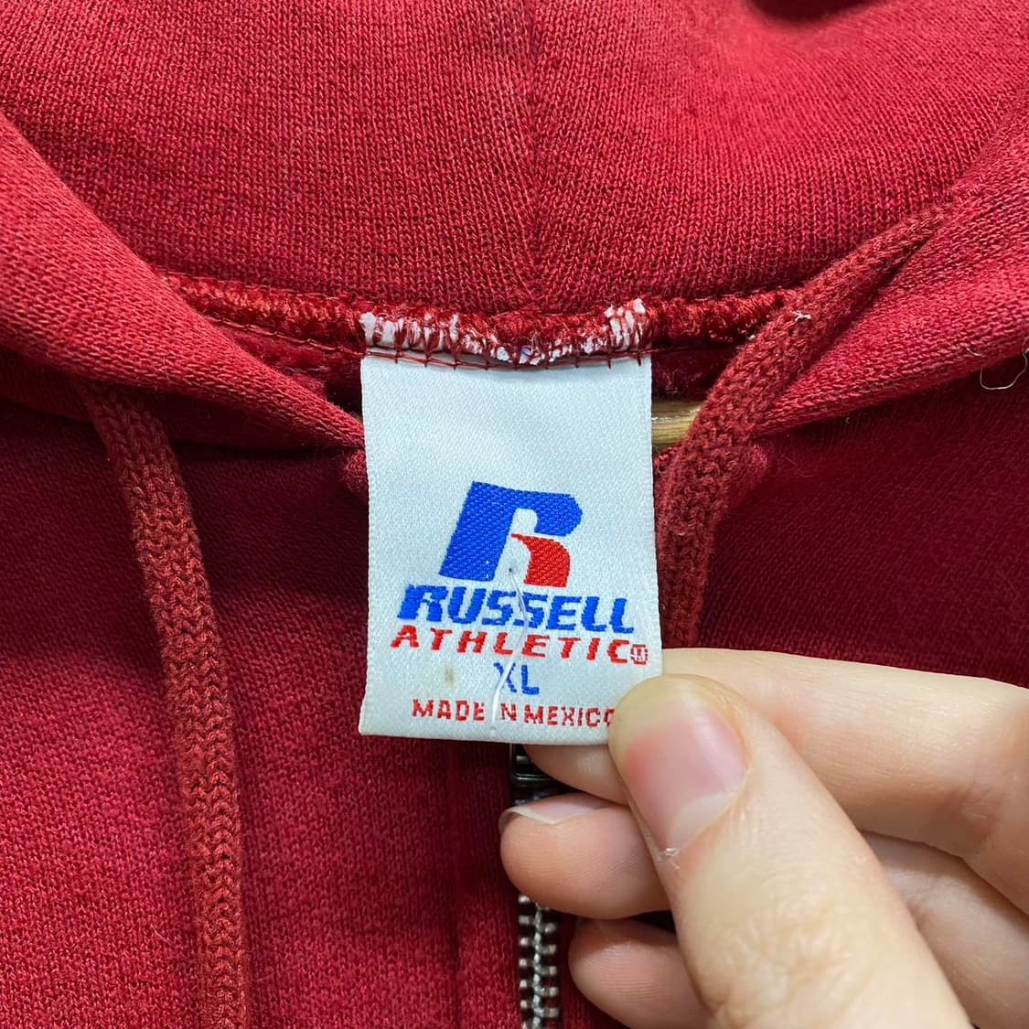 90s 러셀 애슬레틱 후드집업 레드 상품이미지2
