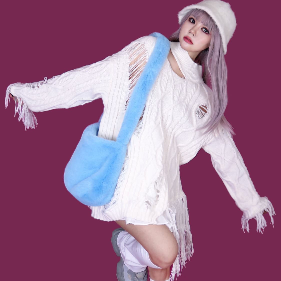 crazy damage long knit 상품이미지3