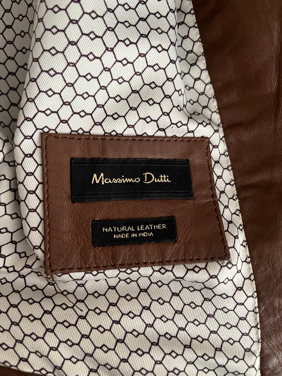 S) 마시모두띠 양가죽 라이더 자켓 브라운 상품이미지7