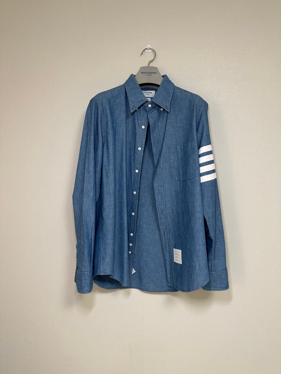 [3size] 백화점판 톰브라운 사선 샴브레이 셔츠 블루 상품이미지1