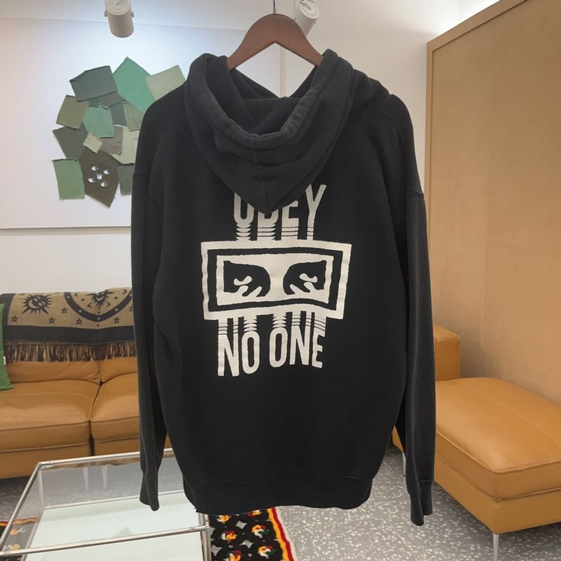 오베이 스트릿 힙합 백프린팅 기모 후드티 M C06613 상품이미지4