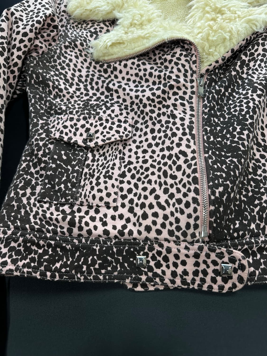 히스테릭글래머 레오파드 퍼무스탕 라이더자켓 상품이미지7