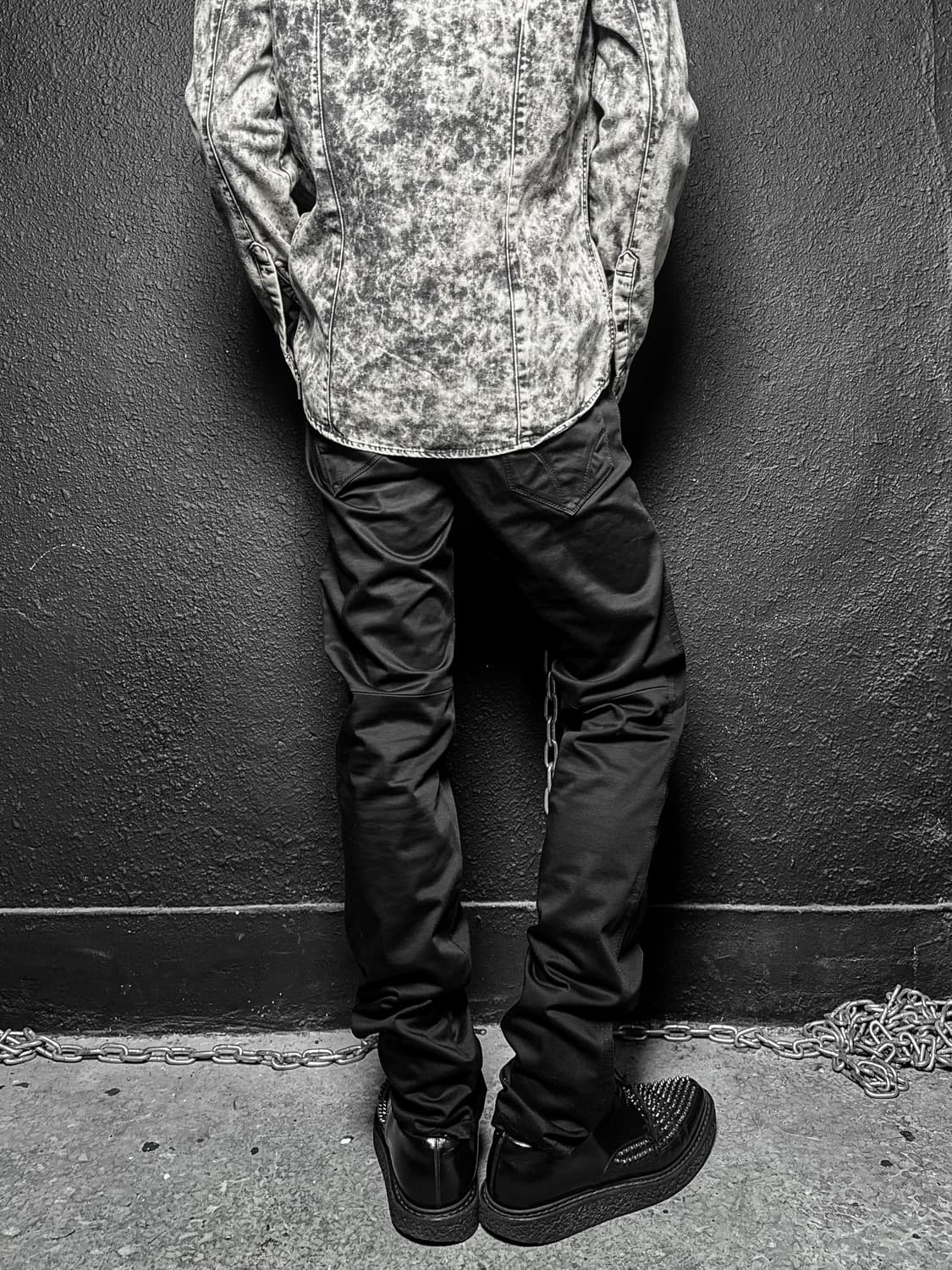 Black Slim Biker Pants 상품이미지4