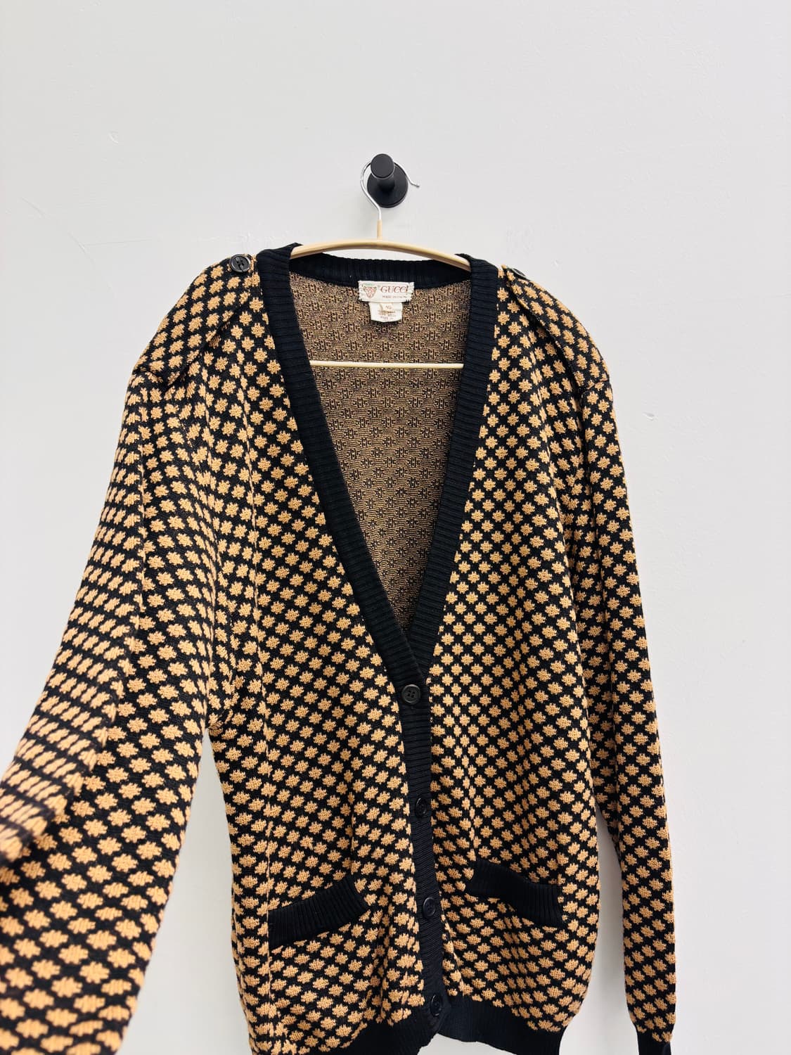 구찌(GUCCI) 80s 희귀 올드스쿨 플라워 패턴 울 가디건 상품이미지4