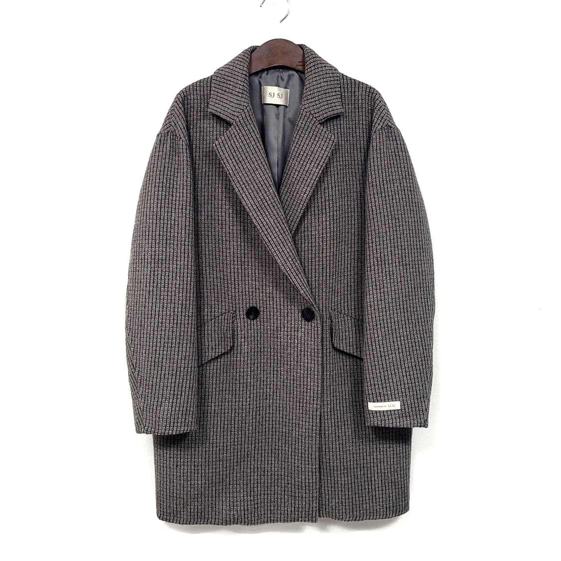 SJSJ 오버핏 체크모직코트 상품이미지1