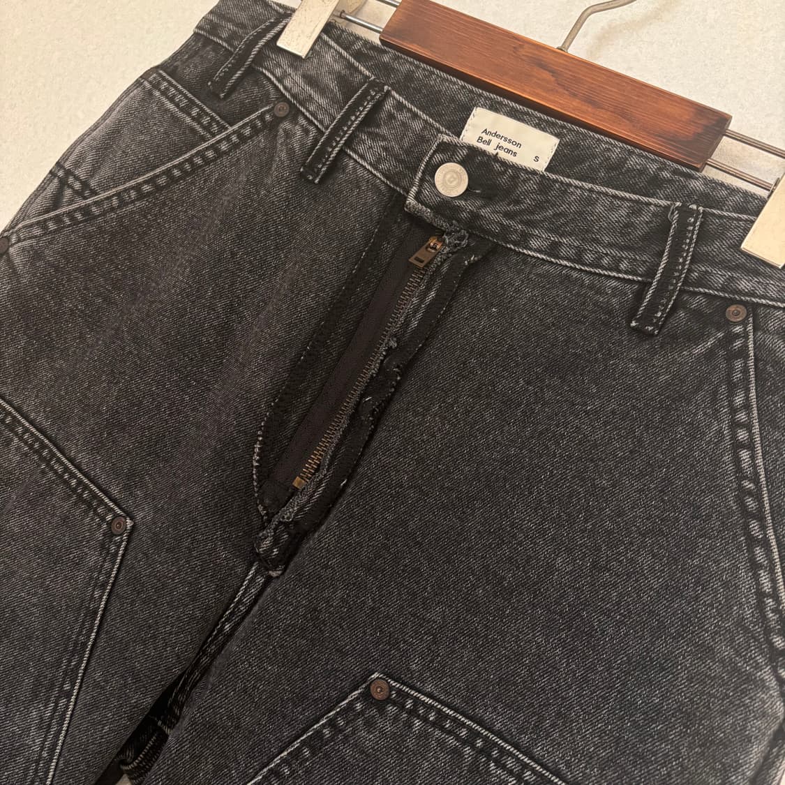 앤더슨벨 S 더블니 카펜터 데님 인사이드아웃 지퍼 청바지 상품이미지9