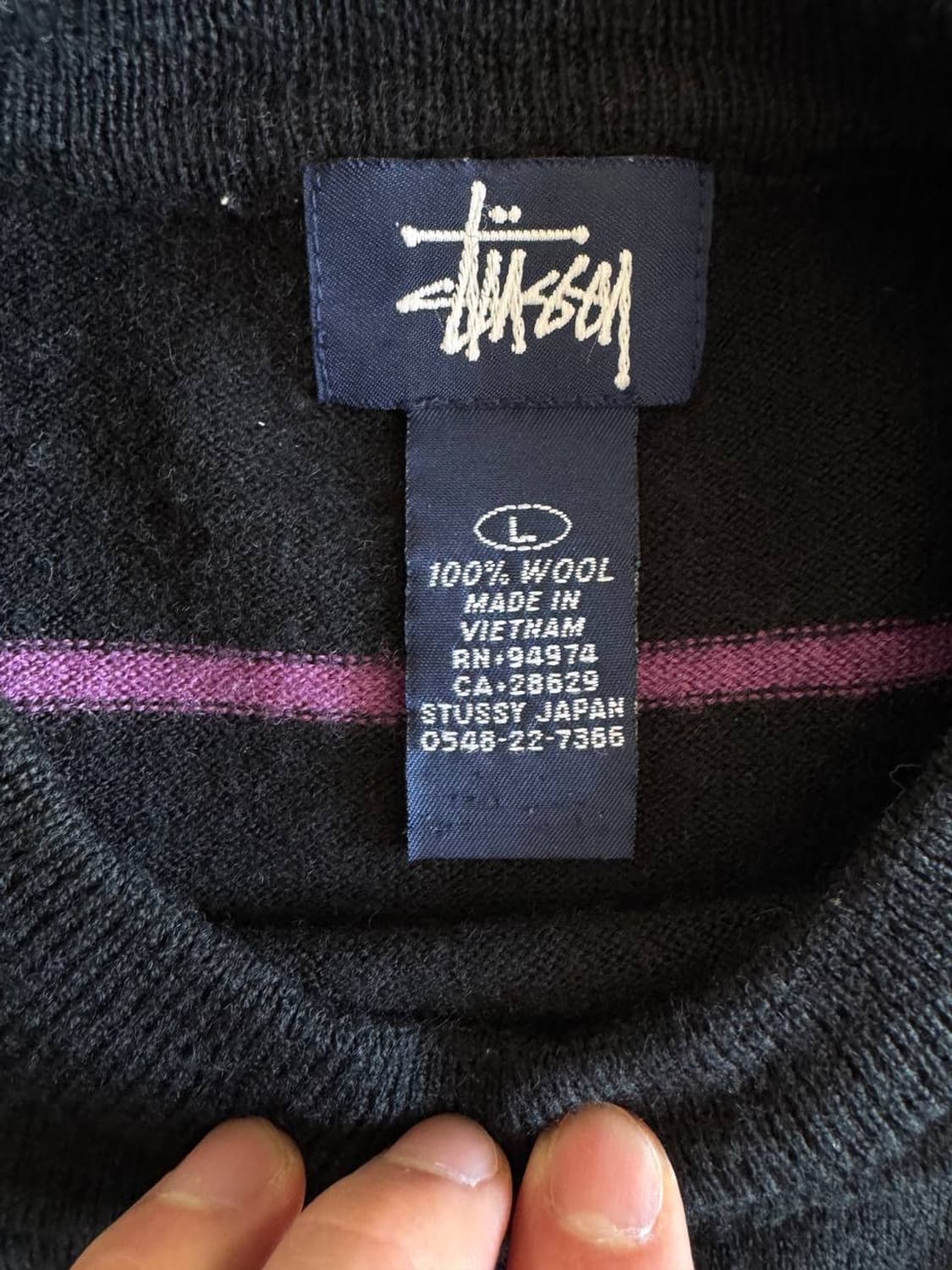 90-00s Stussy striped wool sweater 상품이미지4