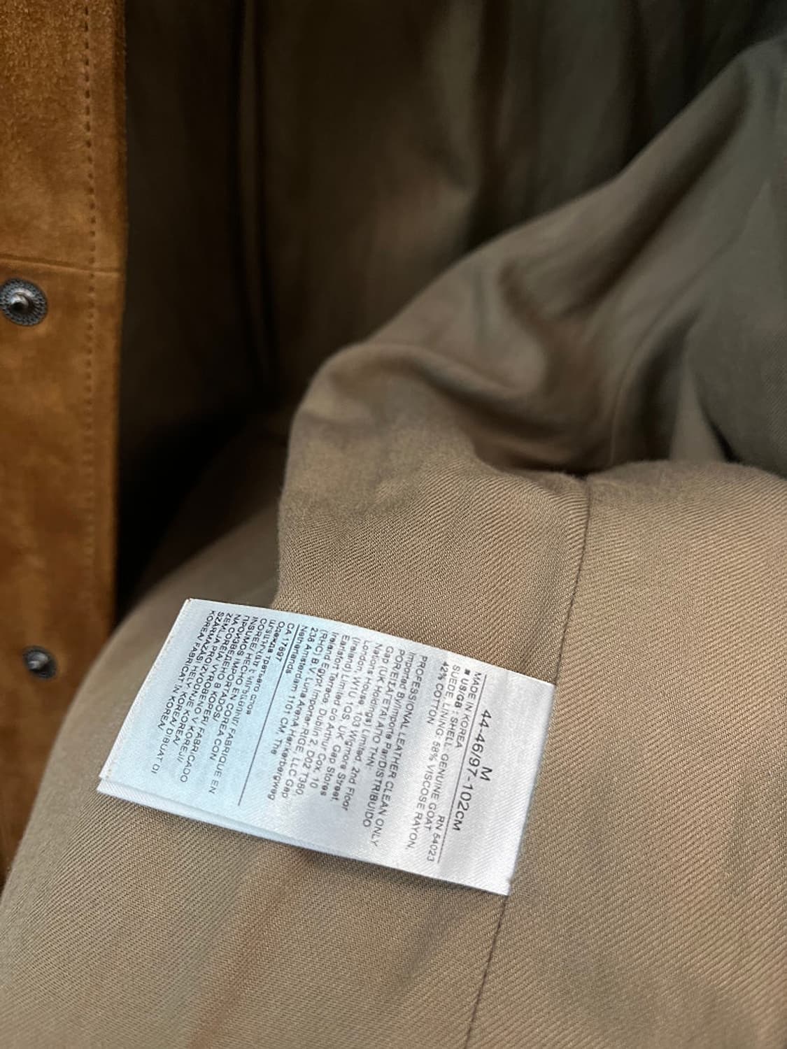 95-100) 바나나리퍼블릭 25ss 스웨이드 자켓  상품이미지6