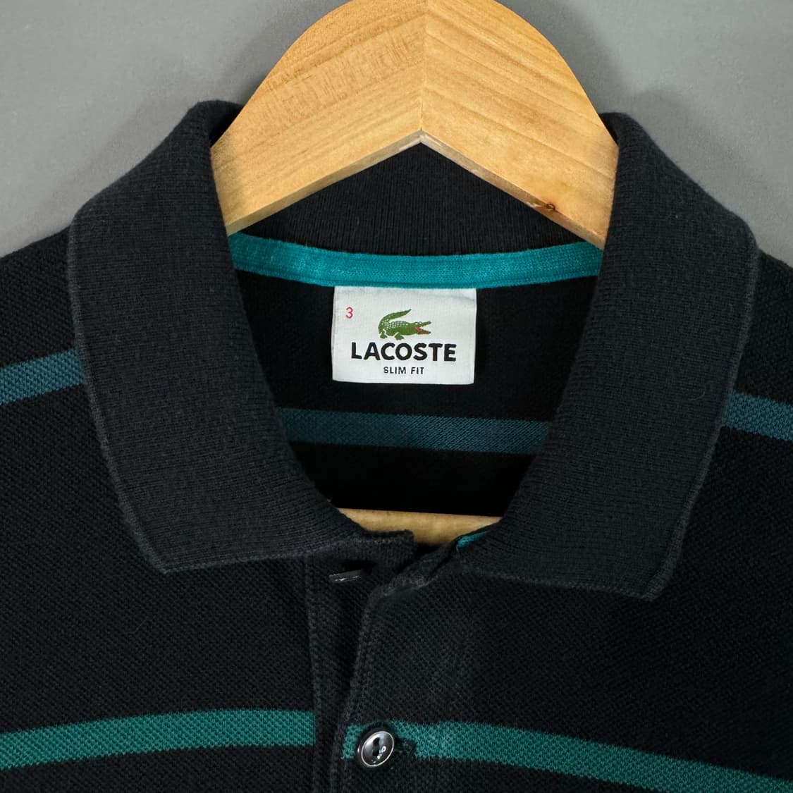 라코스테 스트라이프 긴팔 카라티 블랙 3 [070904 상품이미지6