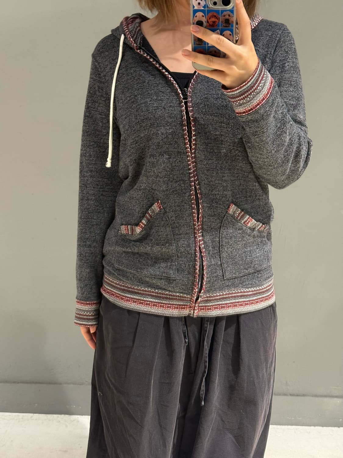 ethnic pattern point hood zip-up 상품이미지3