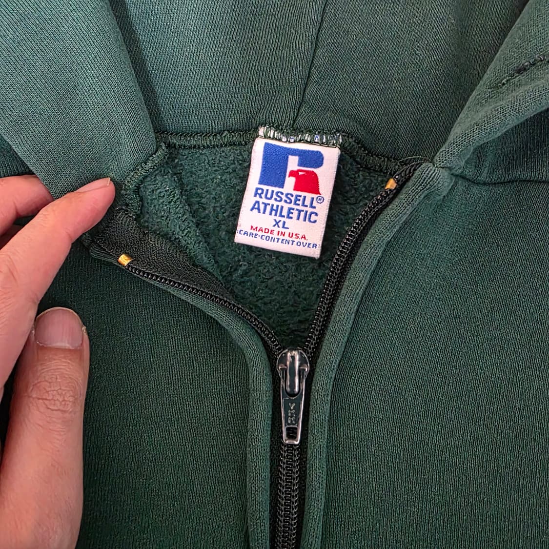 [XL] 90s USA 러셀 애슬레틱 그린 후드집업 ver. 굿컨디션 상품이미지6