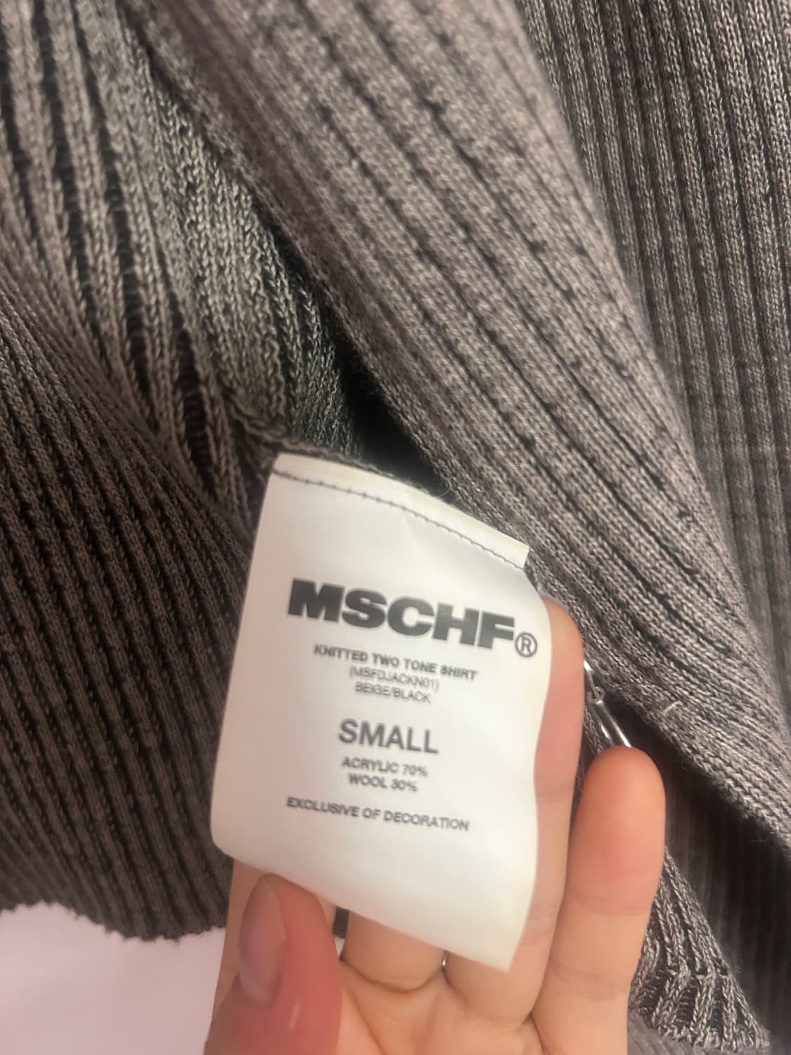 미스치프 니티트 투톤 집업 베이지 블랙 [small] 상품이미지4