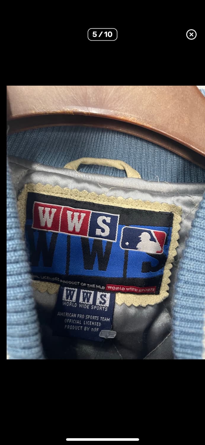 WWS MLB 양키스 라이트블루 울 바시티자켓 A2930 상품이미지4