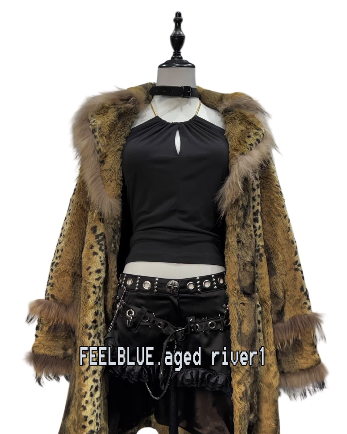 Gold Chain Halter Black Slip Top 상품이미지6