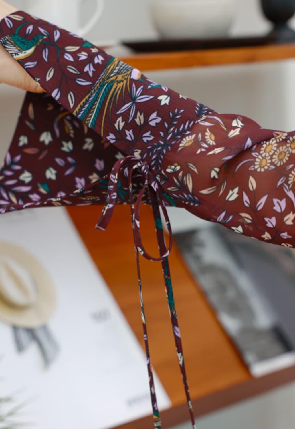 몽또또 쉬폰 커프스 블라우스 새제품 상품이미지4