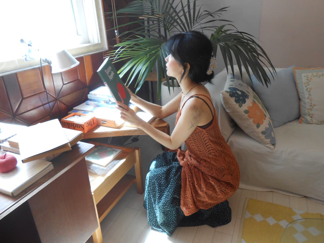 오렌지 니트 슬립 원피스 상품이미지5