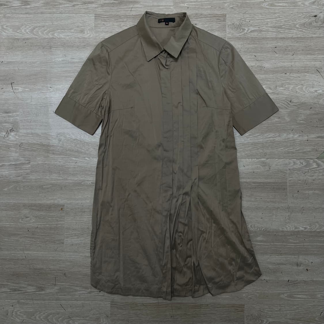 마쥬 maje 여성 반팔 셔츠 원피스 [브라운] 38 상품이미지1