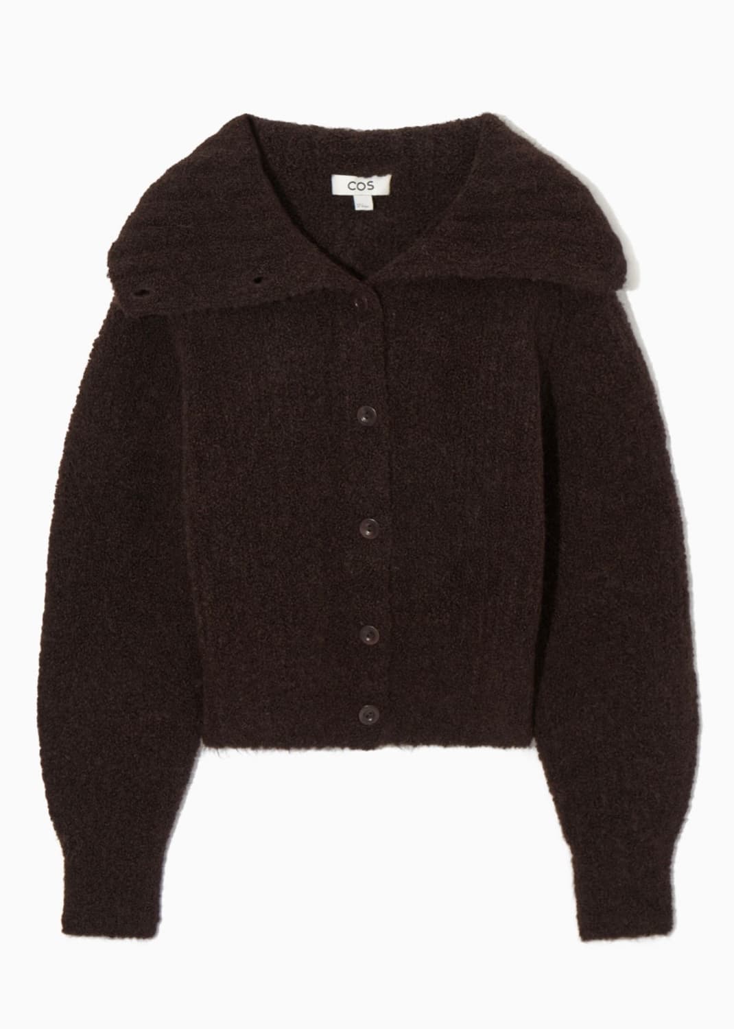COS 스프레드 칼라 텍스처드 알파카 가디건 브라운 상품이미지2