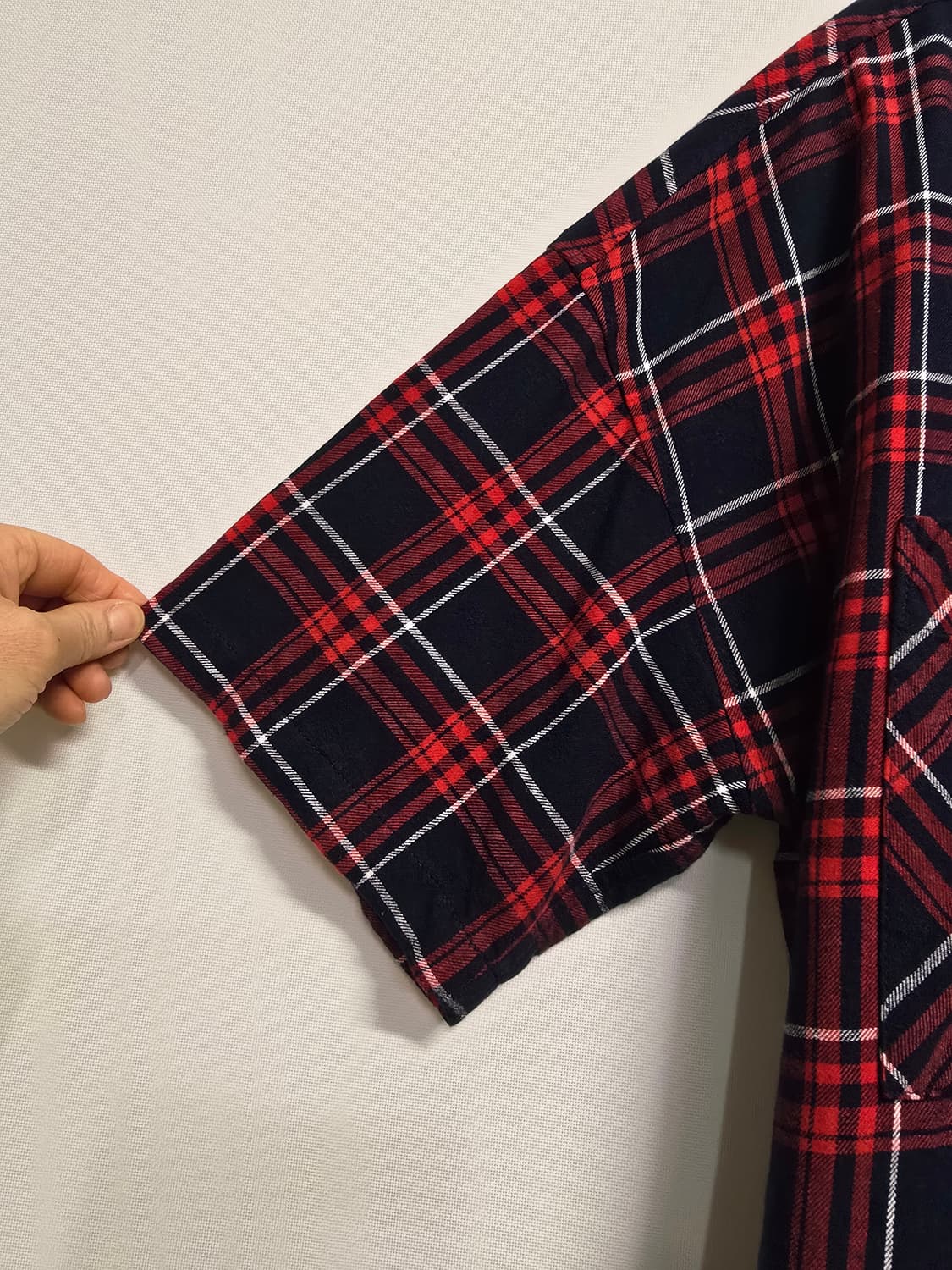 스튜디오 톰보이 레드 체크 반팔 셔츠 상품이미지3