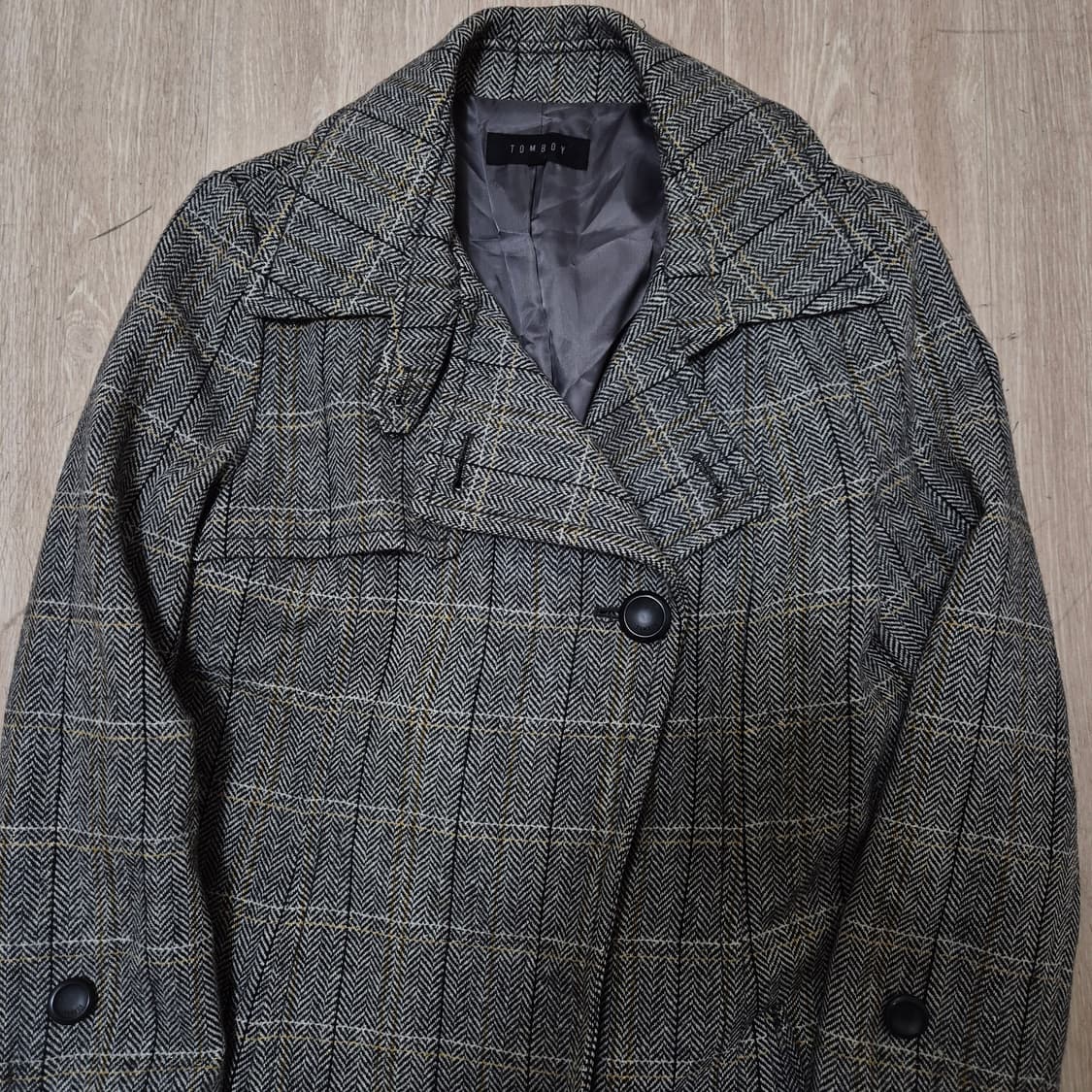 톰보이 모직 헤링본 싱글 코트 상품이미지2