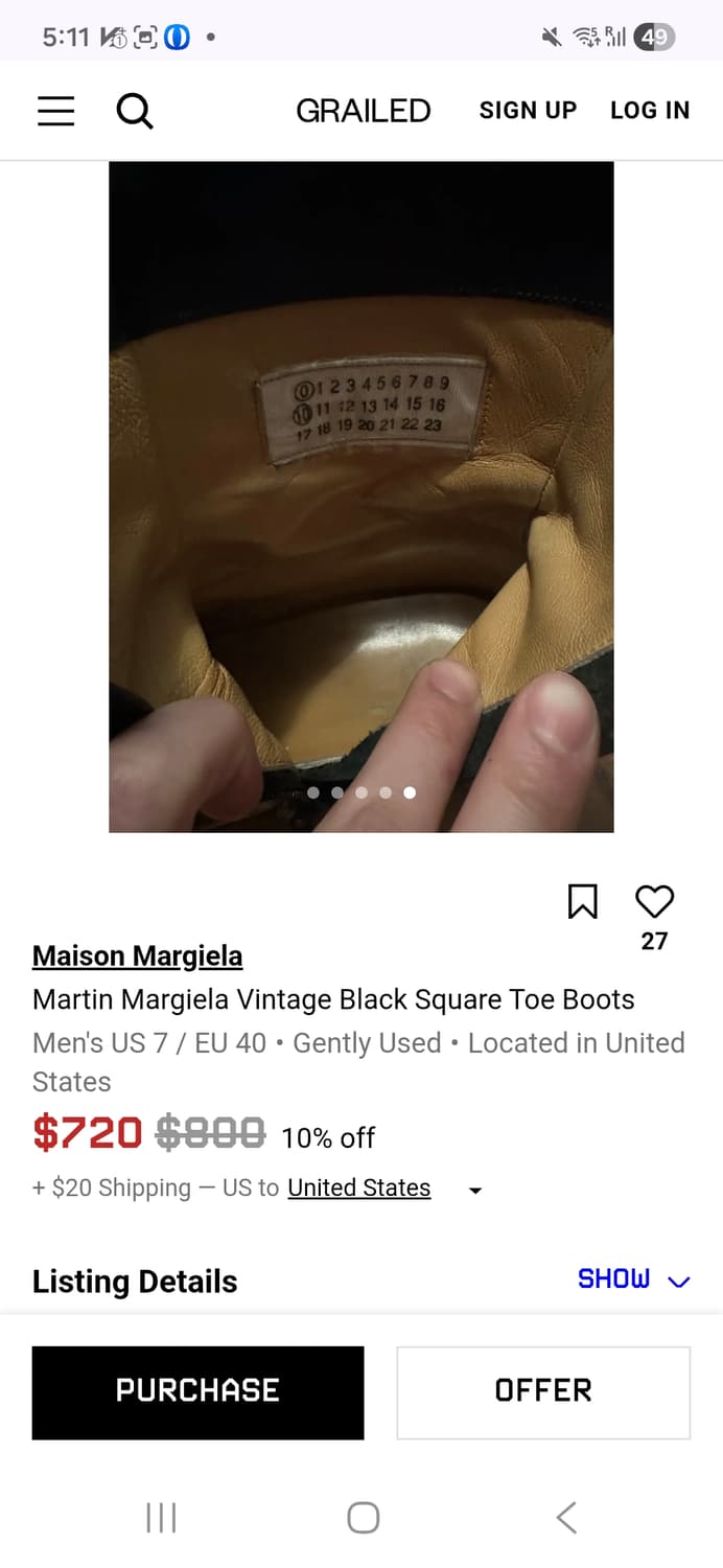 구해요)메종 마르지엘라 2002 스퀘어토 부츠 상품이미지2