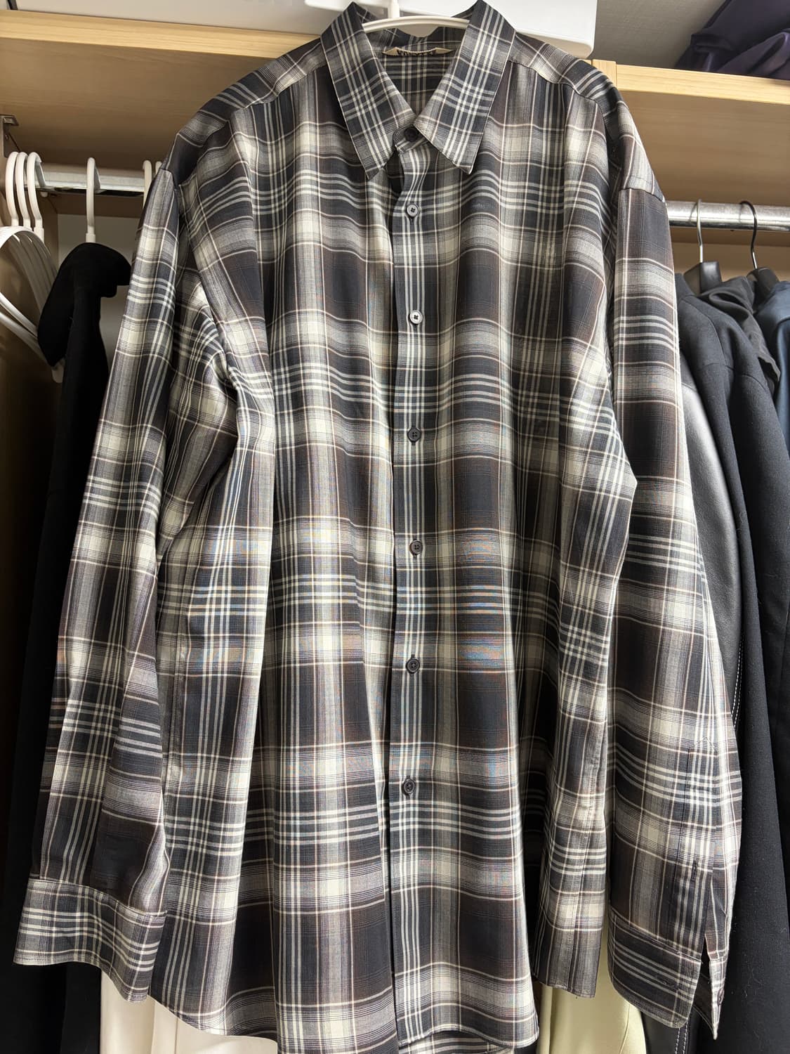 오라리 21FW 울 체크 셔츠 5사이즈 상품이미지1