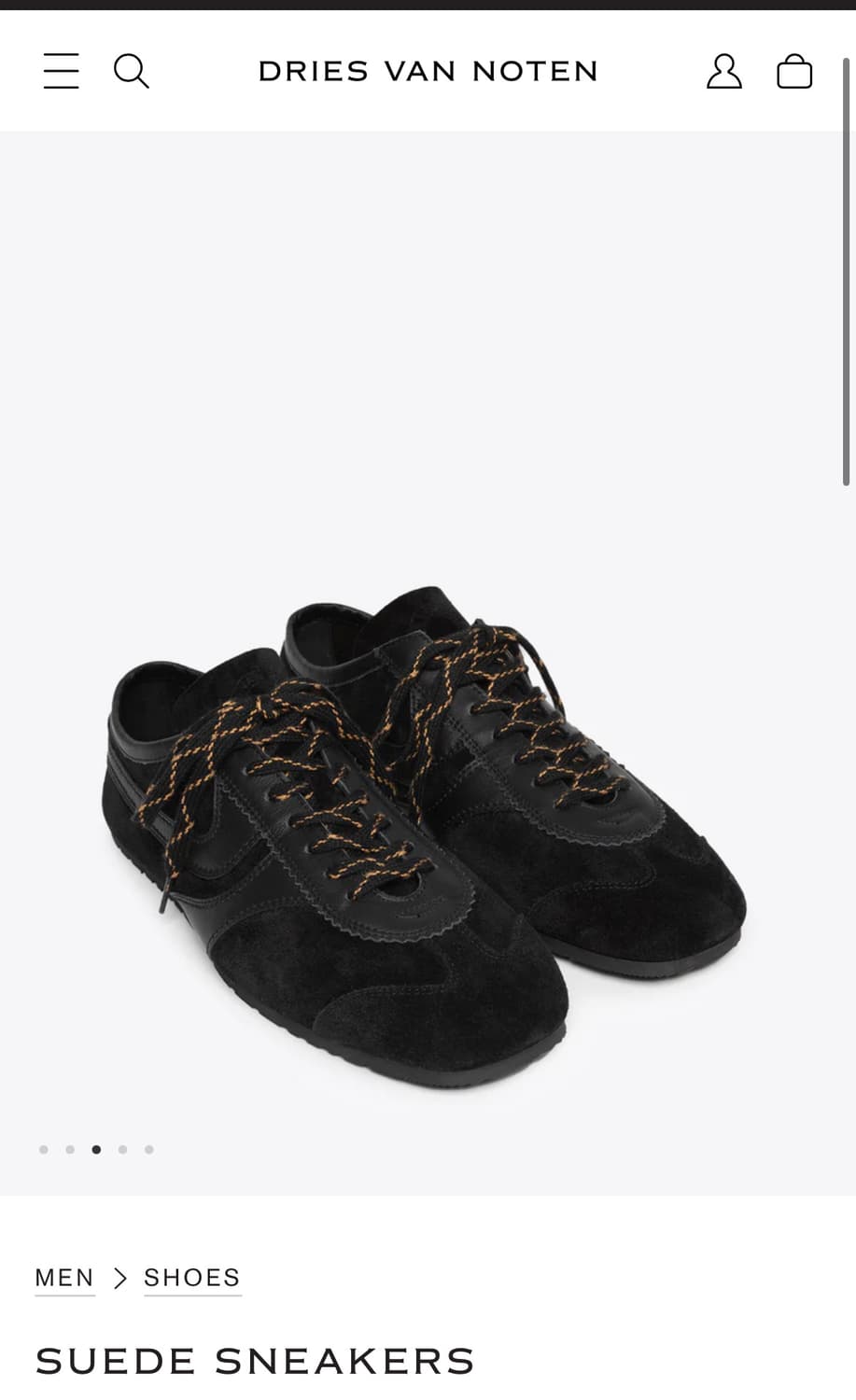 [37,39,40,41]드리스반노튼 25fw 스웨이드 스니커즈/블랙 상품이미지6