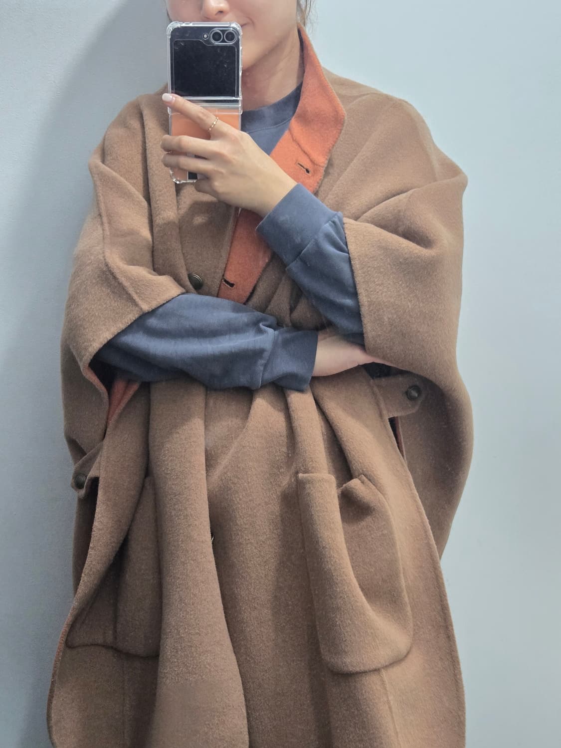 셀렙샵 카멜 케이프코트 라지 상품이미지4