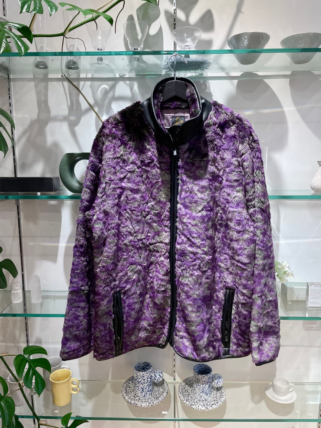 니들스 uneven printed faux fur jacket 상품이미지1