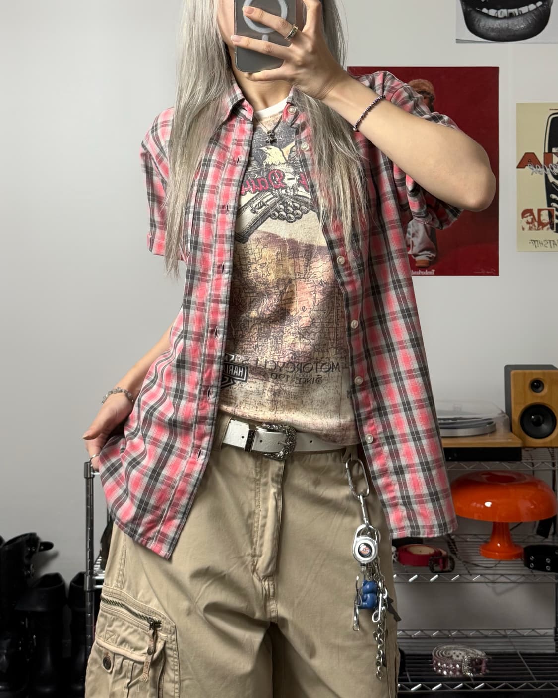 나이키 00s 체크패턴 반팔 셔츠 상품이미지1