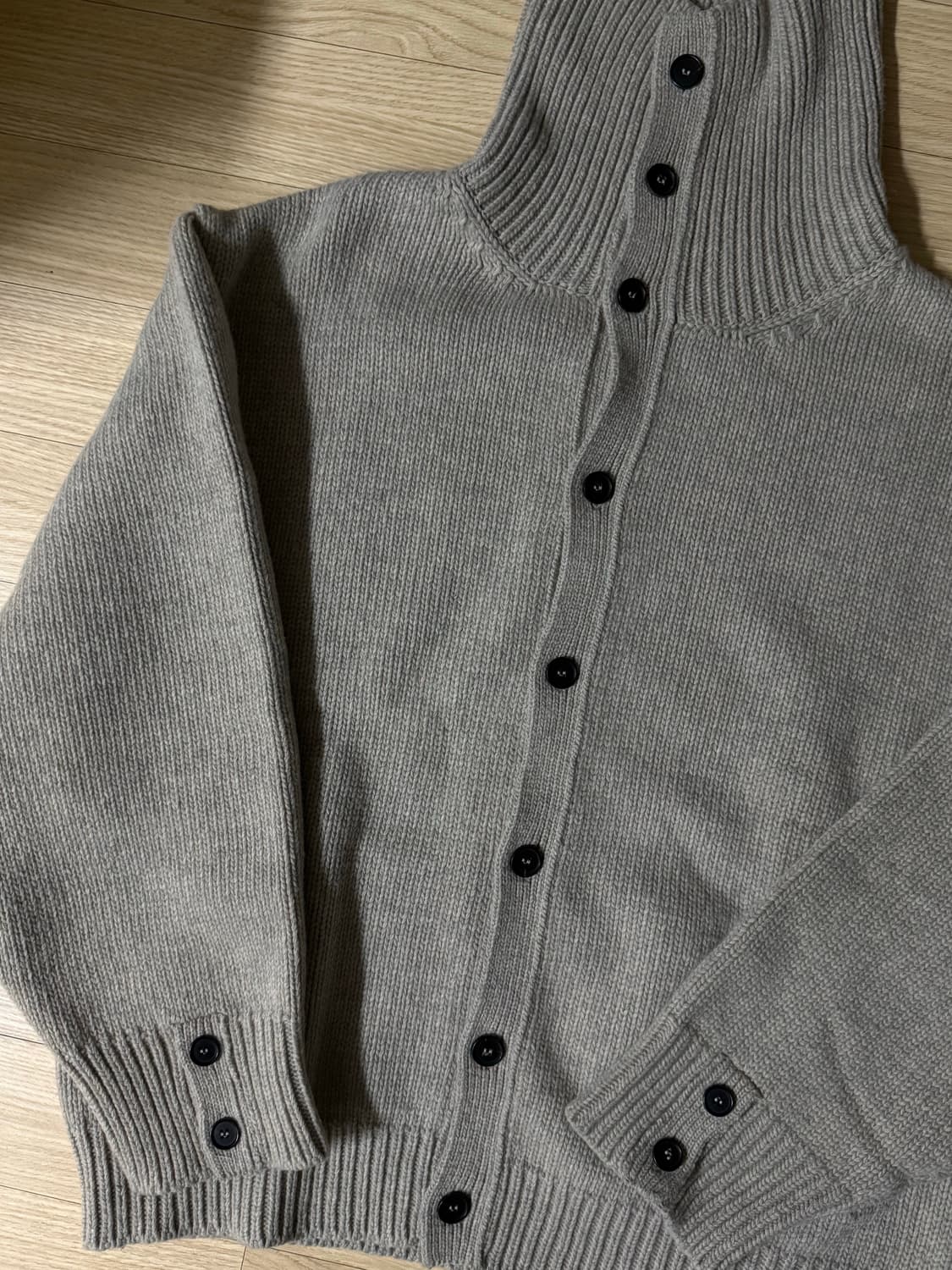 유스 헤비 웨이트 니트 가디건 - 멜란지베이지 L 상품이미지2