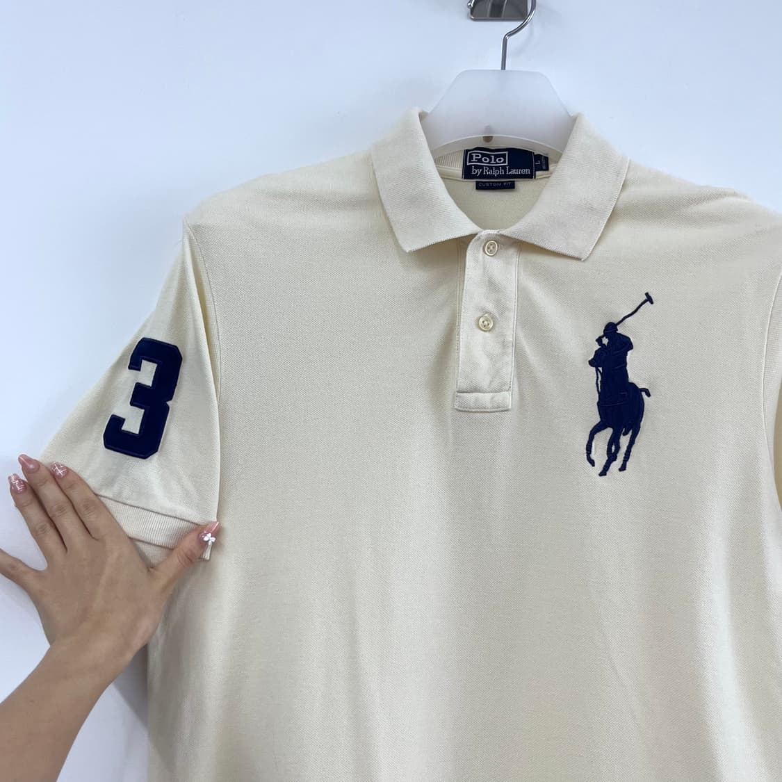 폴로 랄프로렌 빅포니 아이보리 카라 반팔 티셔츠 상품이미지4