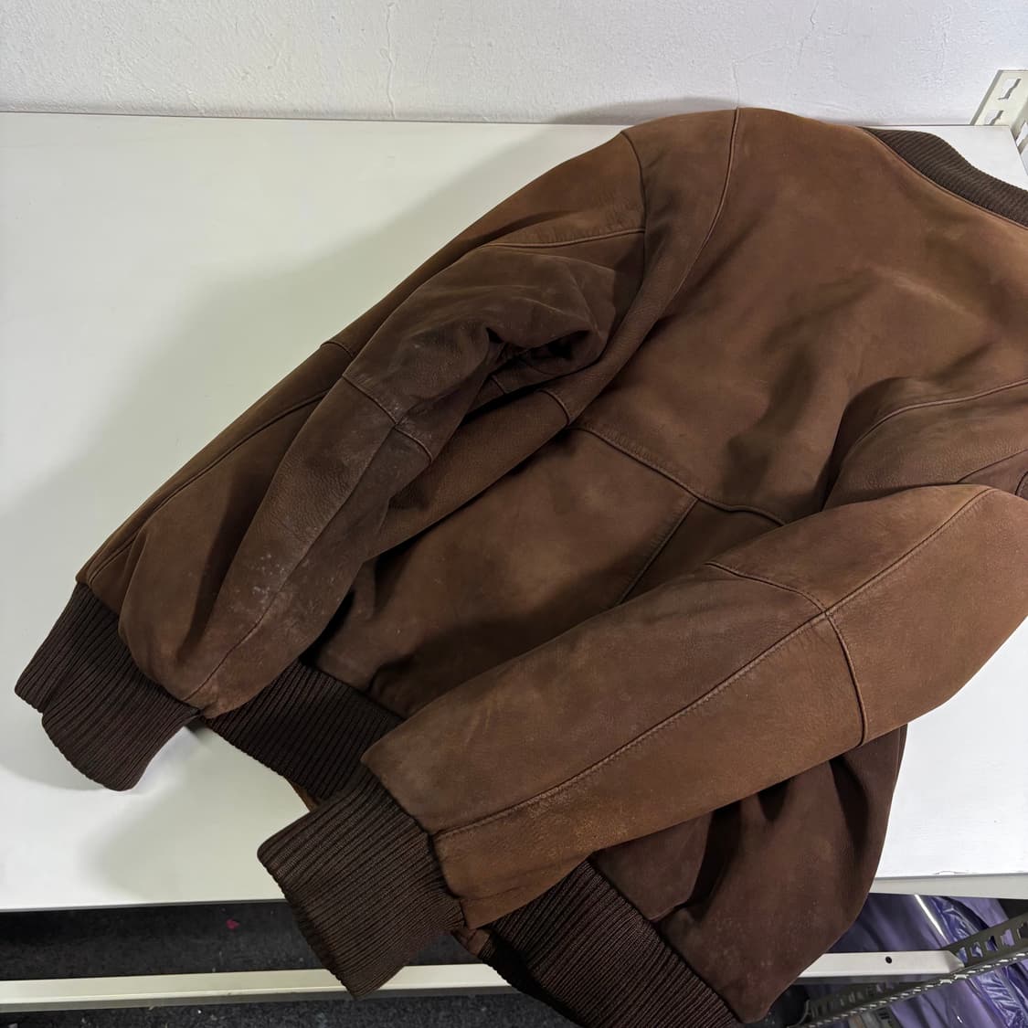 M-L 라코스테 빈티지워싱 양가죽점퍼 상품이미지4