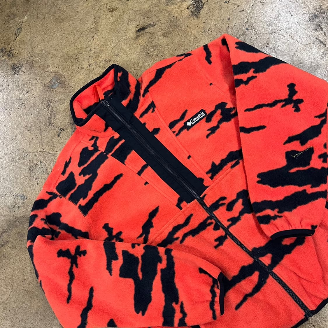 [정품/S] 컬럼비아 오렌지 블랙 패턴 플리스 자켓 b18 상품이미지1
