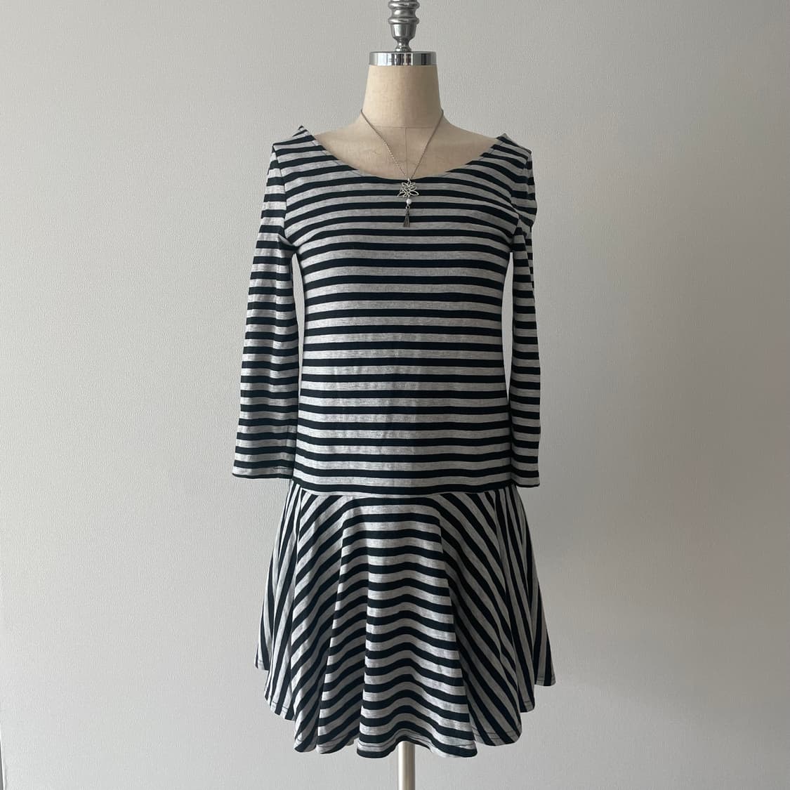 빈티지 스트라이프 레이어드 원피스 상품이미지1