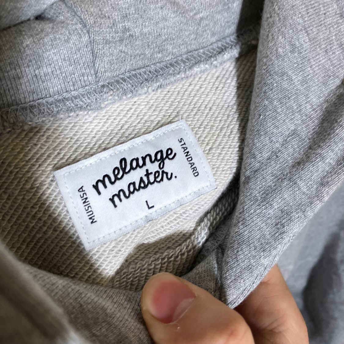 L)무신사스탠다드 멜란지마스터 후드티 스웻 상품이미지4