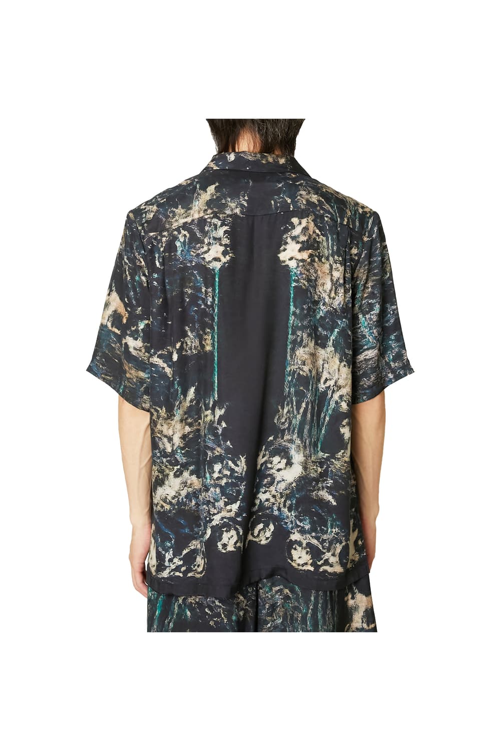 새상품 TAAKK 탁 블랙 실크 오픈 카라셔츠  상품이미지5