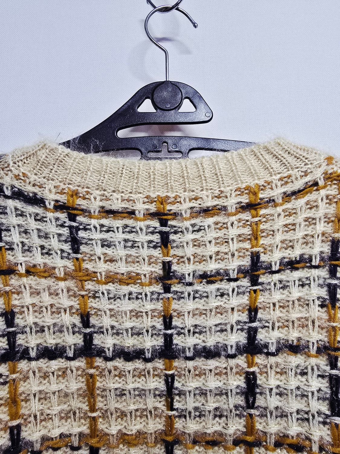 블랑듀 체크 패턴 크롭 니트 스웨터 상품이미지6