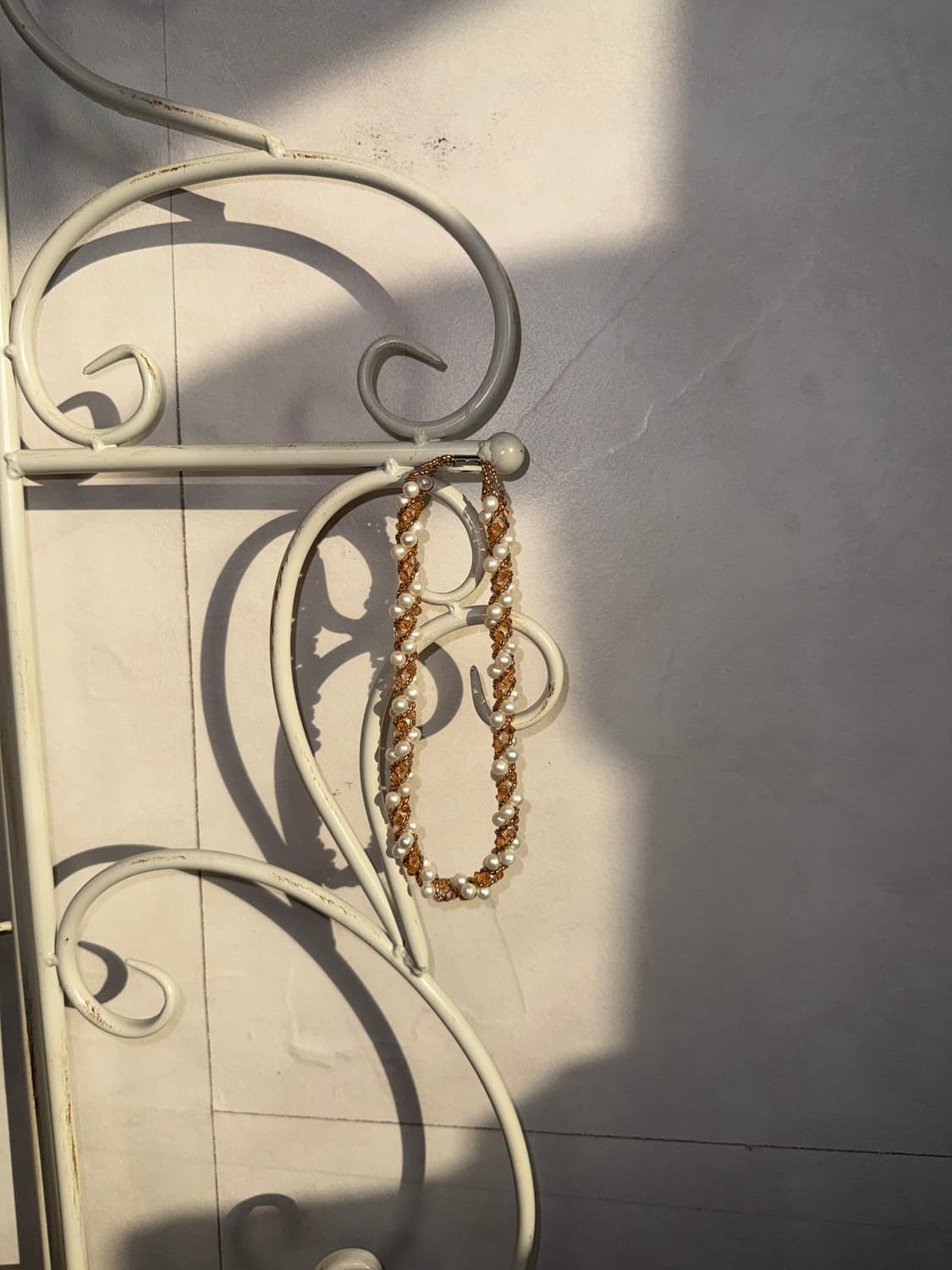 Coral pearl beads twist choker 상품이미지5