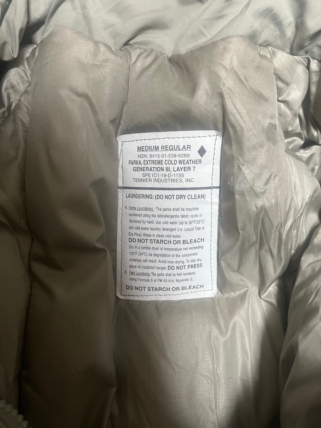 (테니어19년)M/R 미군 레벨7 프리마로프트 파카 자켓 상품이미지2