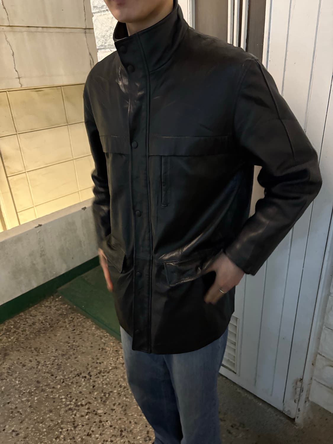 vtg lambskin snap carcoat 상품이미지2