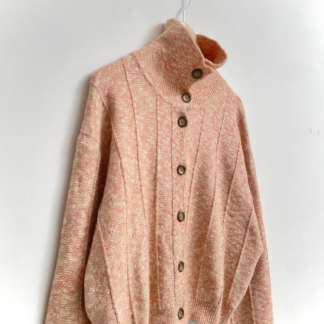 [시티브리즈] 투톤 카라 니트 가디건 ORANGE / 코랄핑크 상품이미지7