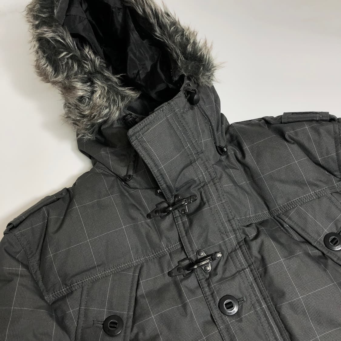 풀앤베어 체크 패딩 점퍼 L 상품이미지3