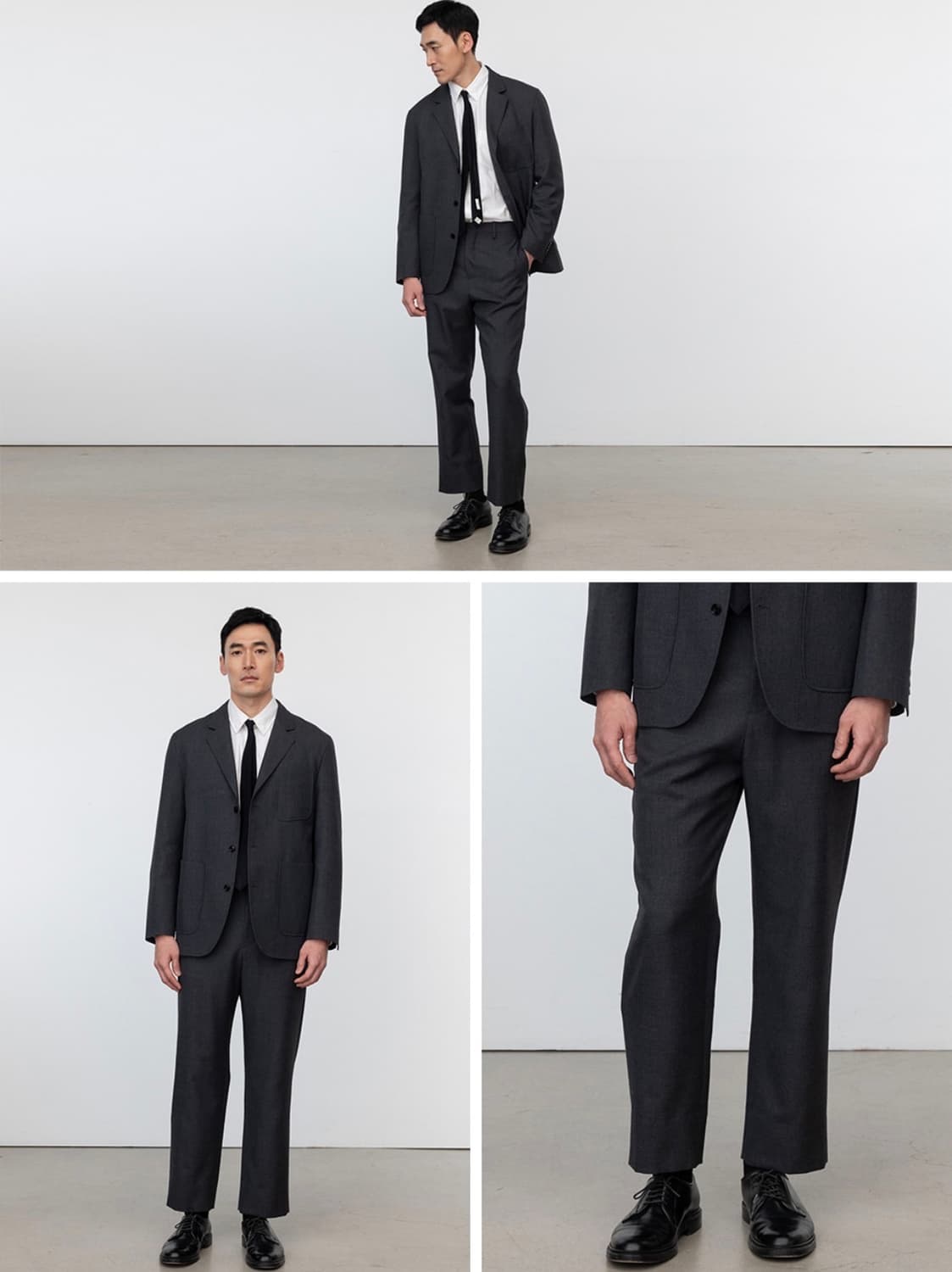 (2/31)POTTERY 포터리 울 테이퍼드 팬츠 슬랙스 다크그레이 상품이미지10