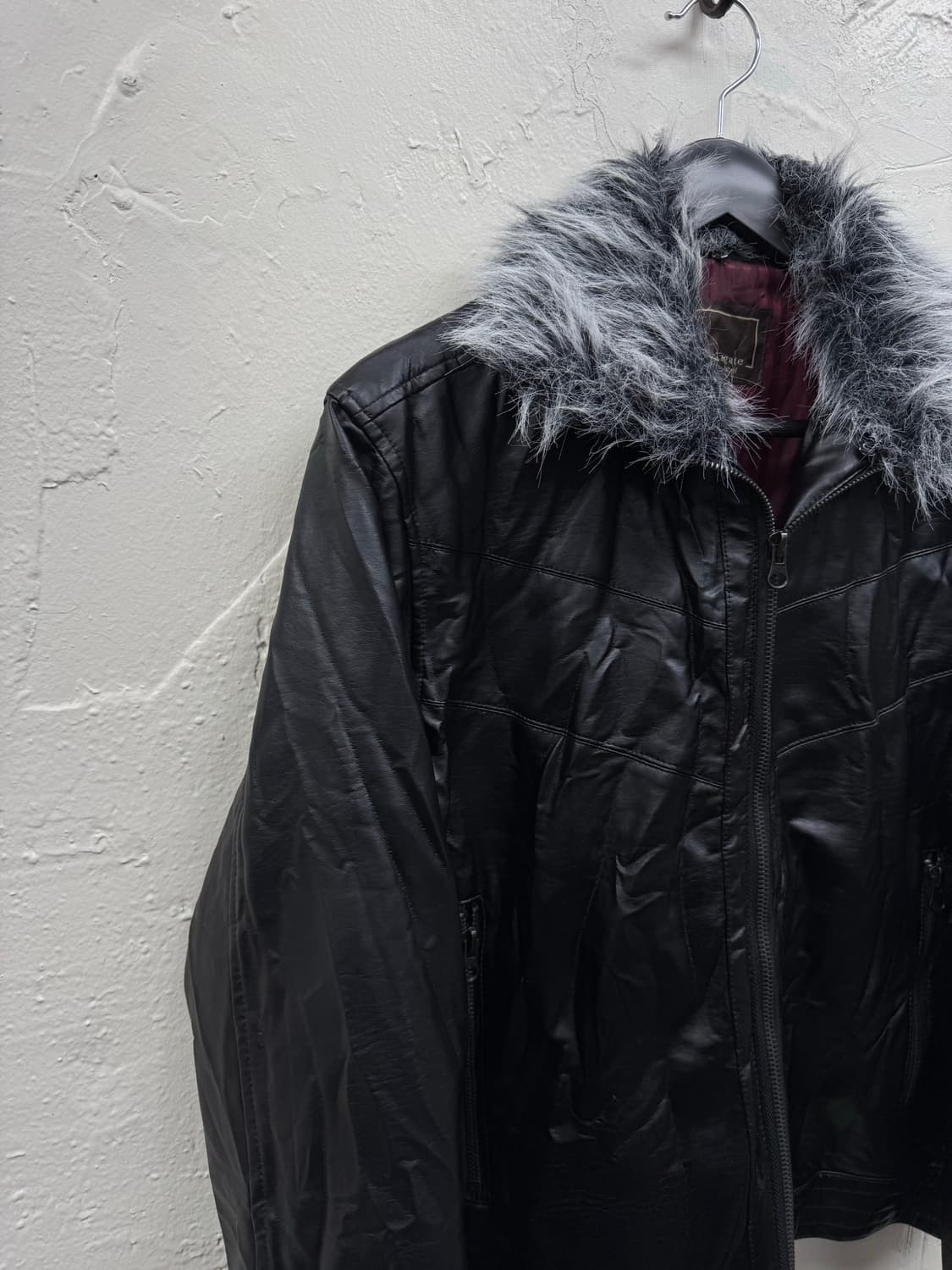 Agate 00s vkei trimming fur faux leather 상품이미지5