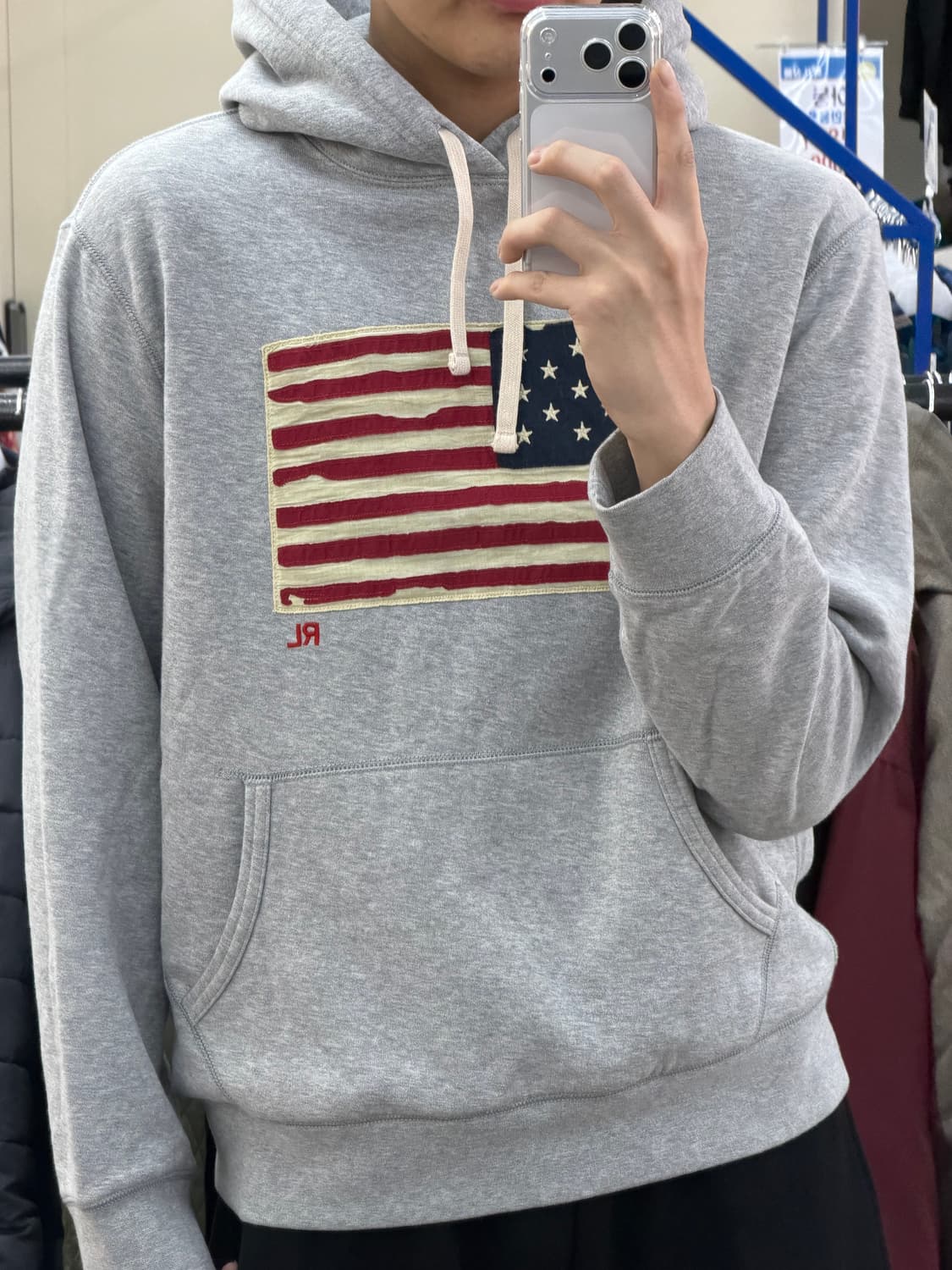 폴로 성조기 후드티 그레이 상품이미지6