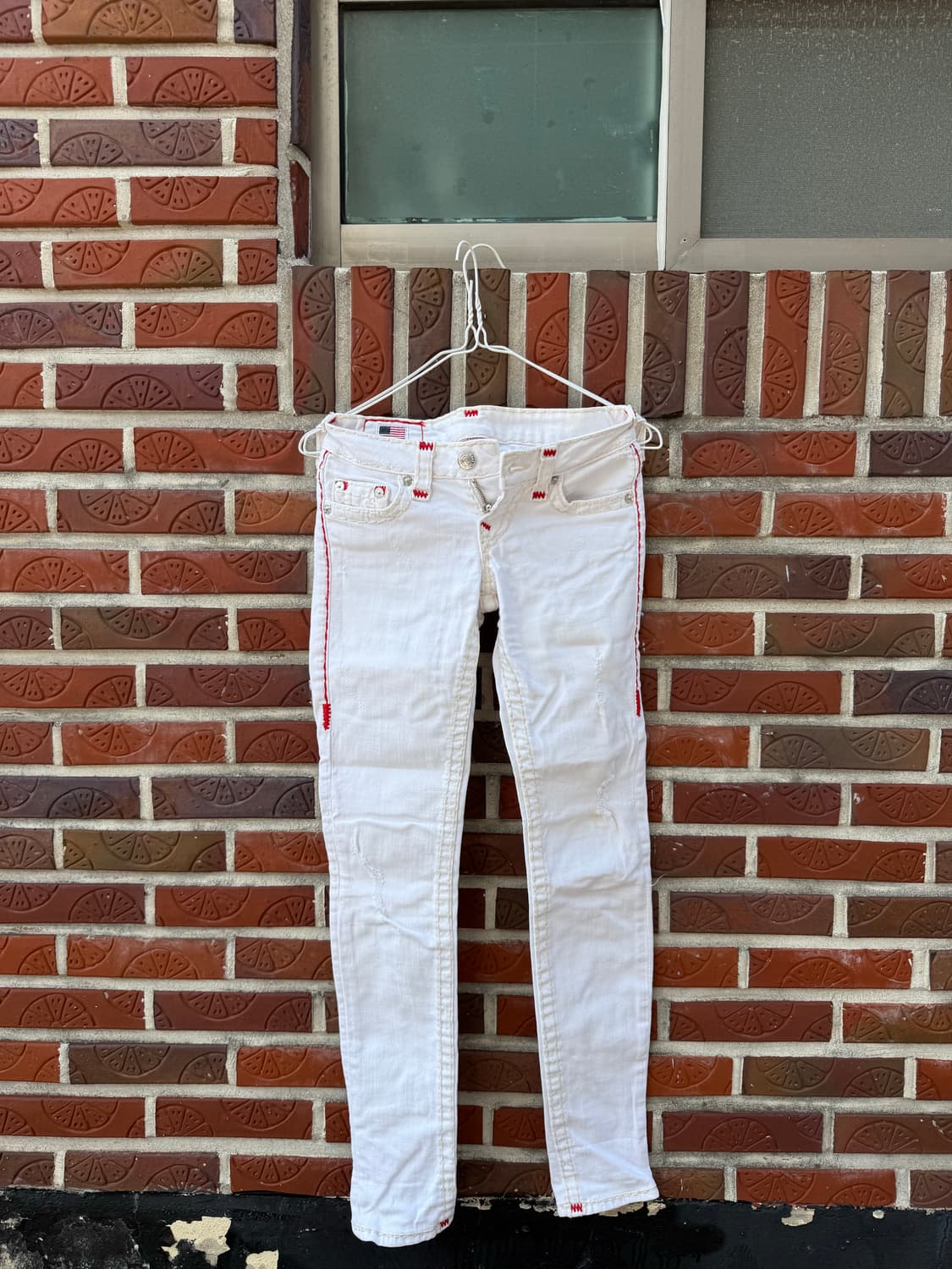 트루릴리전 화이트 데님 팬츠 made in USA 상품이미지1